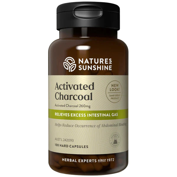 Natures Sunshine Activated Charcoal- 260mh - 100caps(NATURES SUNSHINE)